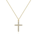 Collier Croix, Acier Inoxydable Plaqué Or 18K Collier croix élégant en acier inoxydable plaqué or 18K. Résistant à l'eau et à la corrosion, ce pendentif allie durabilité et sophistication. Parfait pour un style intemporel et raffiné.