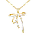 Collier pendentif nœud en acier inoxydable plaqué or 18K avec zircone cubique, longueur de chaîne 41cm + 5cm, imperméable et hypoallergénique.