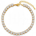 Tennis Bracelet, 18K Gold Plated Stainless Steel with Cubic Zirconia, Waterproof and Hypoallergenic, Length 16 + 5 cm
