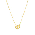Collier Cœurs, Acier Inoxydable Plaqué Or 18K, Pendentif Double Cœur Entrelacé avec Zircone Cubique, Chaîne 42cm + 5cm, Bijou Étanche et Hypoallergénique