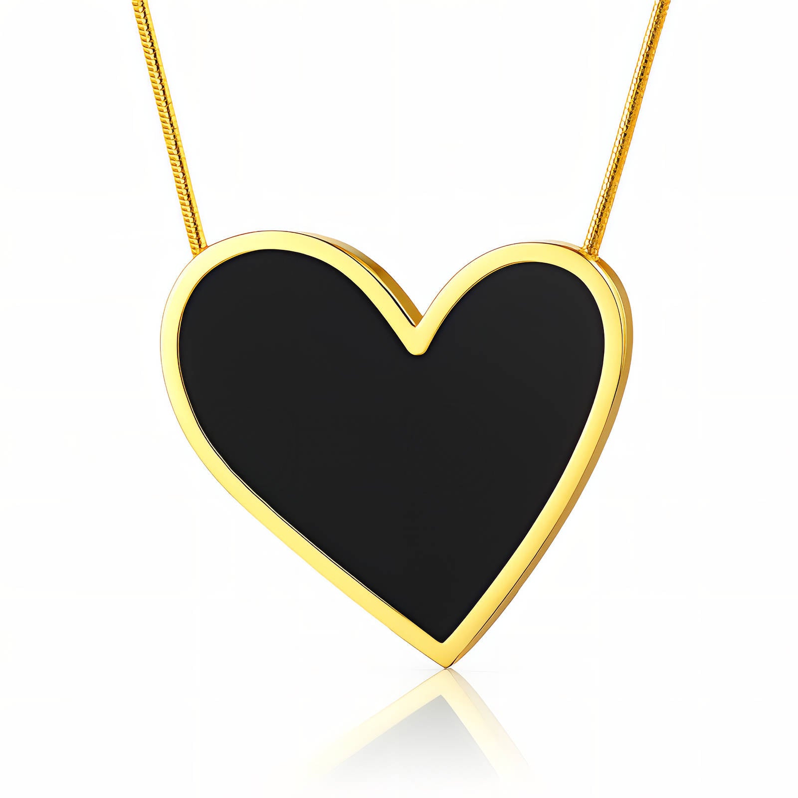 Collier Cœur, Acier Inoxydable Plaqué Or 18K, Incrustation de Nacre, Chaîne de 41cm avec Extension de 5cm, Étanche et Hypoallergénique