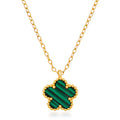 Collier Fleur MaRab, Acier Inoxydable Plaqué Or 18K, Pendentif Trèfle, Étanche Hypoallergénique, Chaîne 41cm avec Extension 5cm