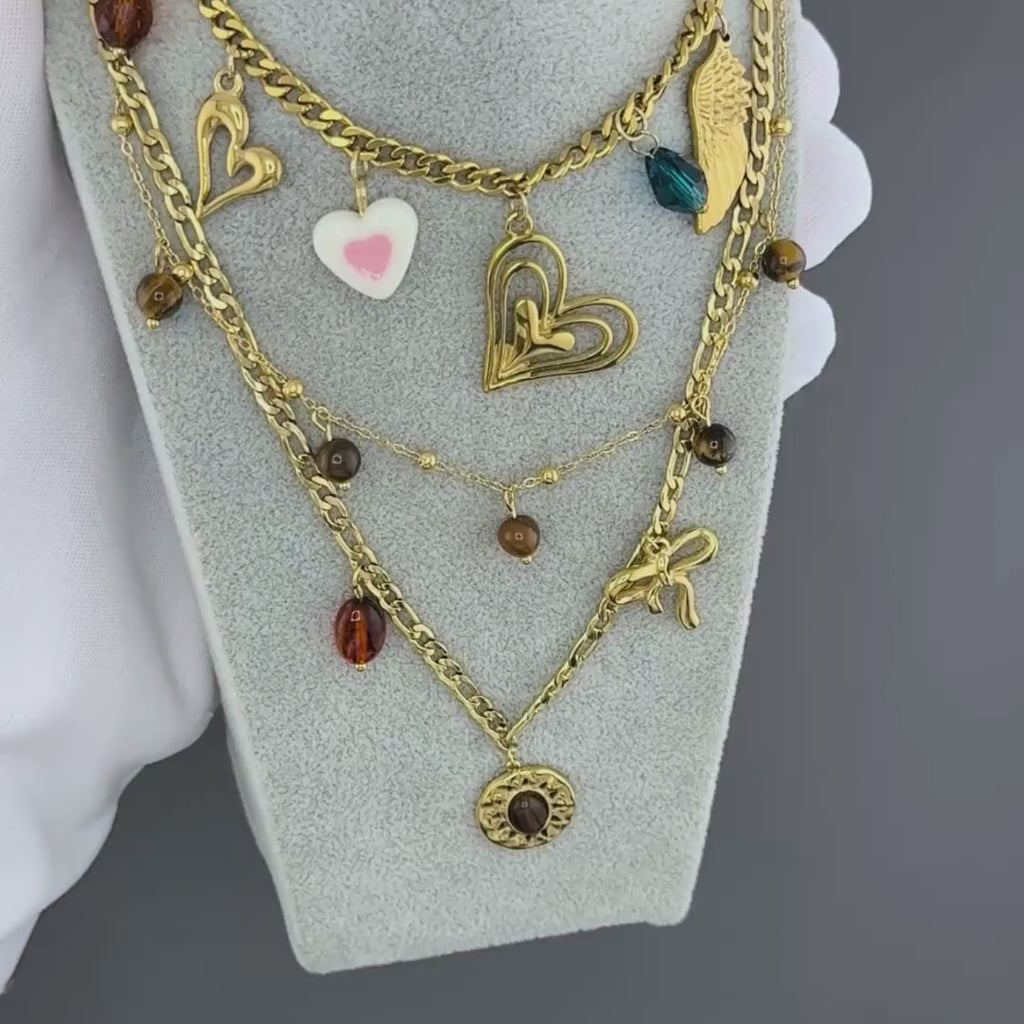 Collier Nœud Femme, Acier Inoxydable Plaqué Or 18K, Chaîne Dorée Résistante à l'Eau avec Pendentif Nœud, Durable &amp; Inoxydable, Look Élégant en Superposition