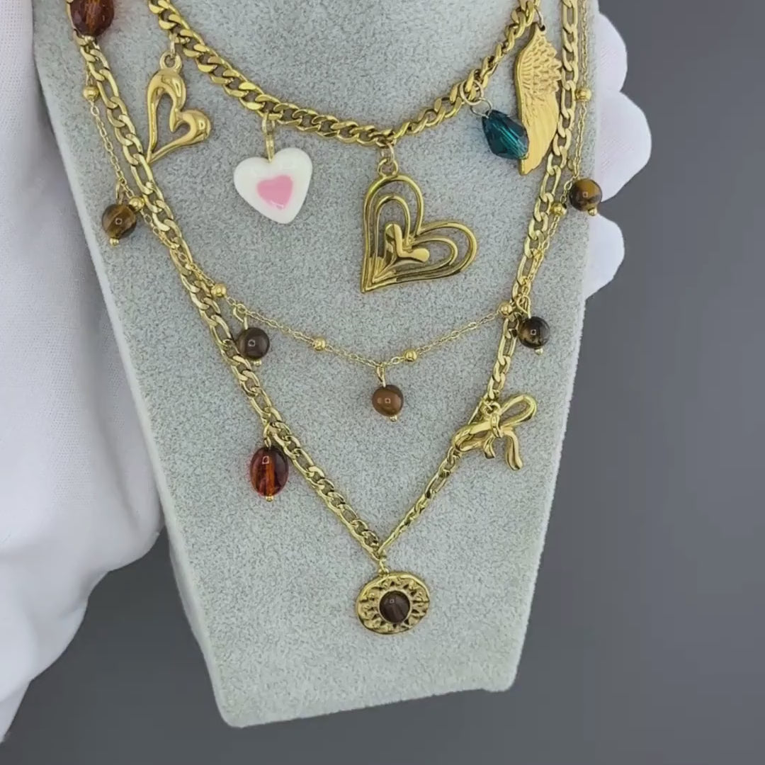 Collier Nœud Femme, Acier Inoxydable Plaqué Or 18K, Chaîne Dorée Résistante à l'Eau avec Pendentif Nœud, Durable &amp; Inoxydable, Look Élégant en Superposition